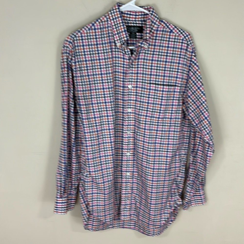 Brooks Brothers Country Club Egyptian Cotton Plaid Long Sleeve Shirt Size S